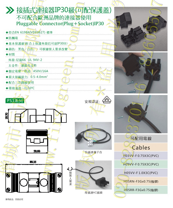 PS1插拔式连接器