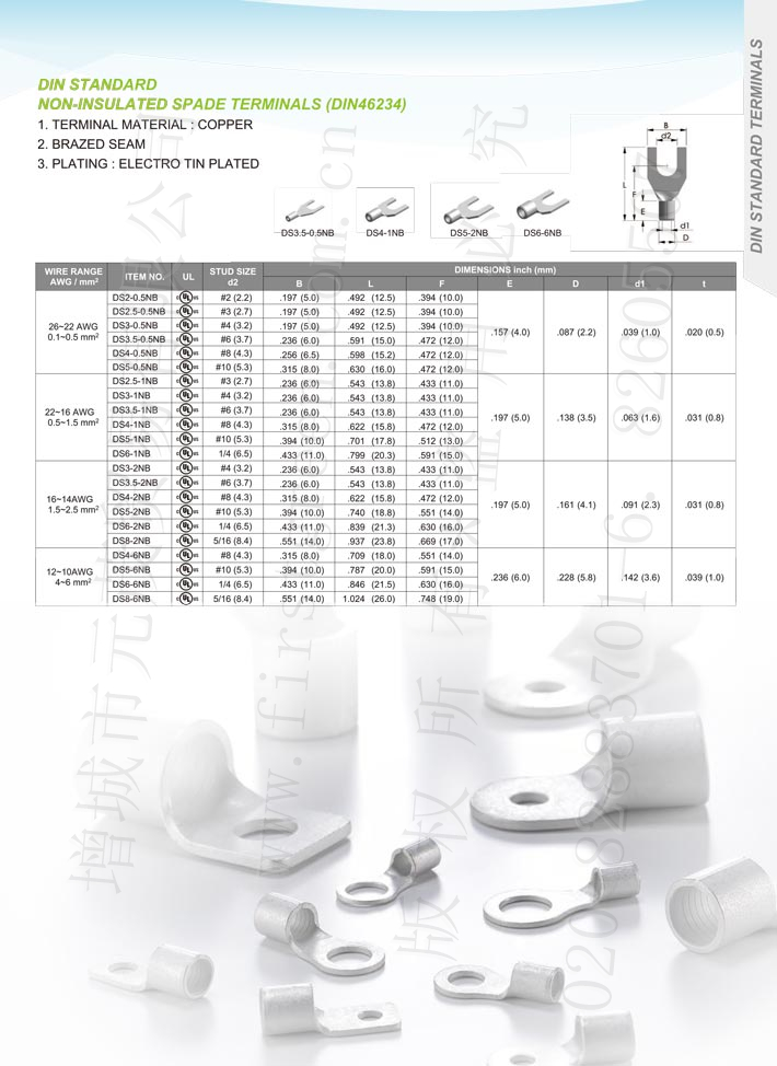 Non-Insulated Spade Terminals (Din-46234)