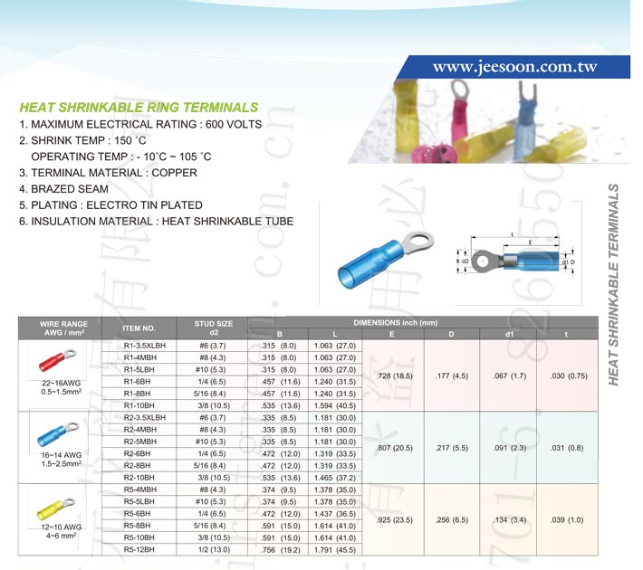 Heat Shrinkable Ring Terminals